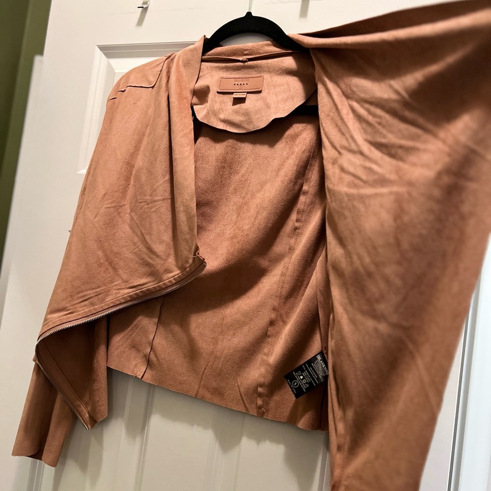 BLANKNYC Drape Front Suede moto Jacket blazer coat - Picture 15 of 16